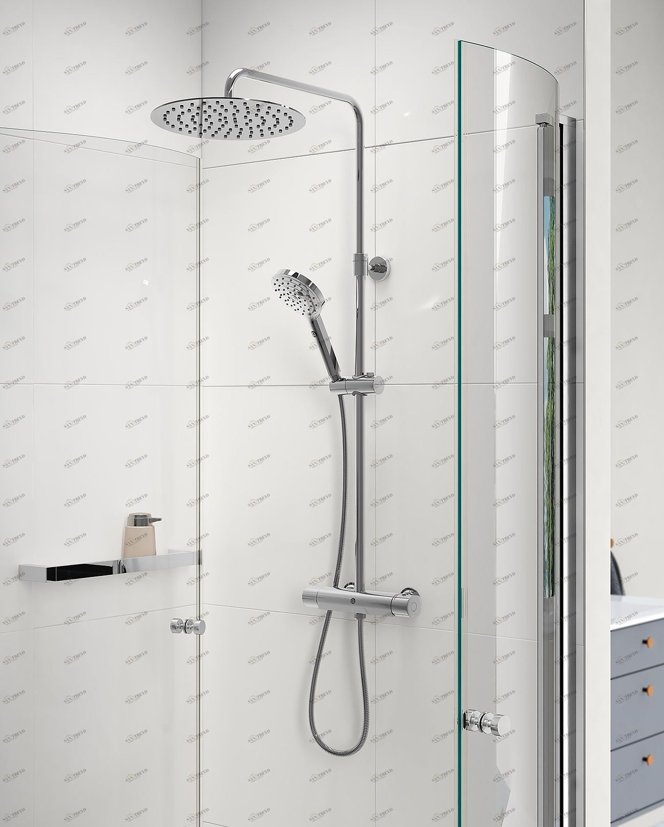 Круглая душевая стойка Atlantic Gustavsberg GB41215030 