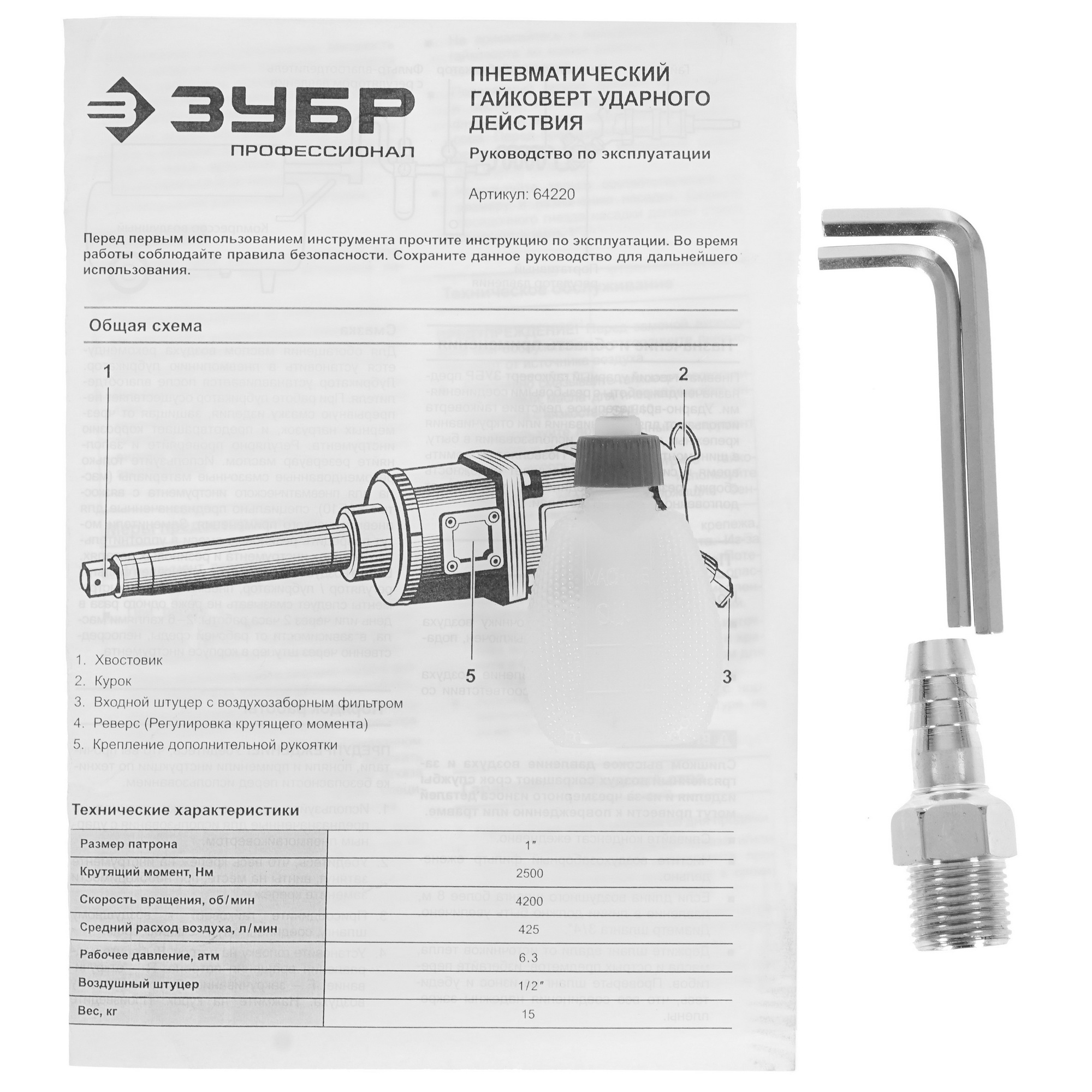 Пневмогайковерт Зубр ПГ-2500 8192876 STDN-0086077 - Вид №4