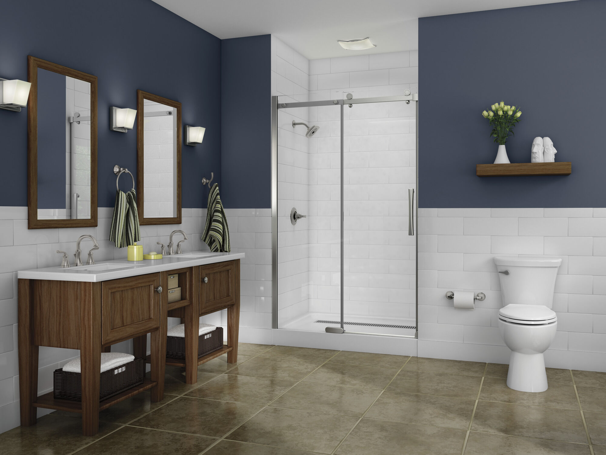 Безрамный душевой уголок 48 "x 36" Delta Faucet B912912-4836-SS - Вид №9