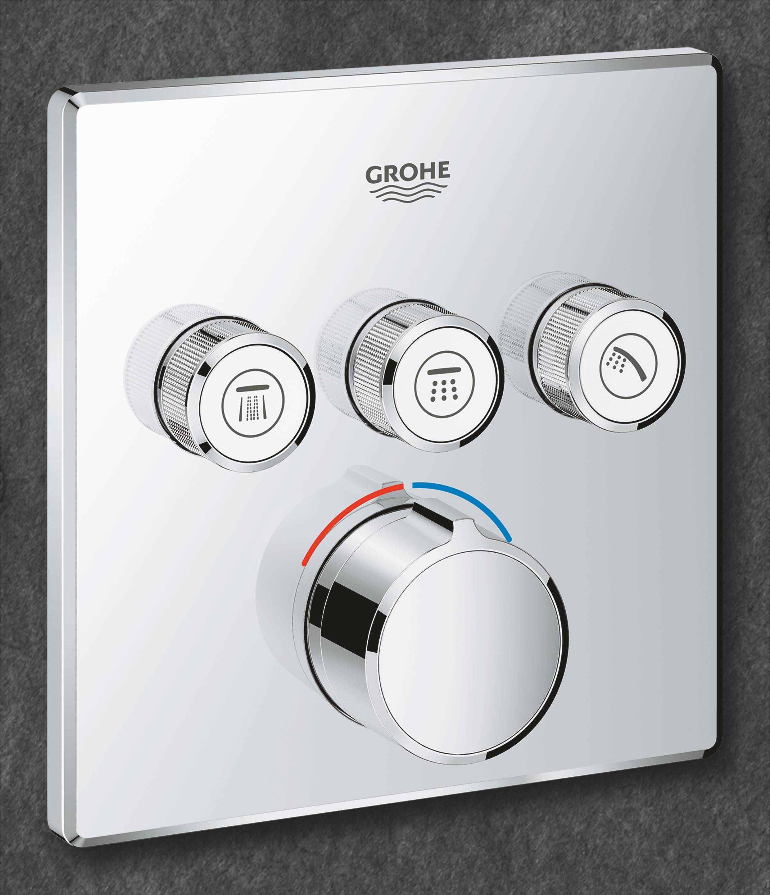Смеситель GROHE Grohtherm SmartControl на 3 выхода, внешняя часть, хром (29149000) - Вид №1