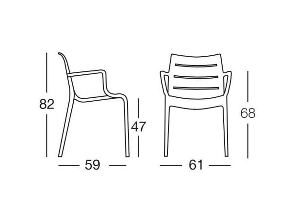Стул из инженерного пластика с подлокотниками S-CAB SUNSET ARCH-00001938 - Вид №1