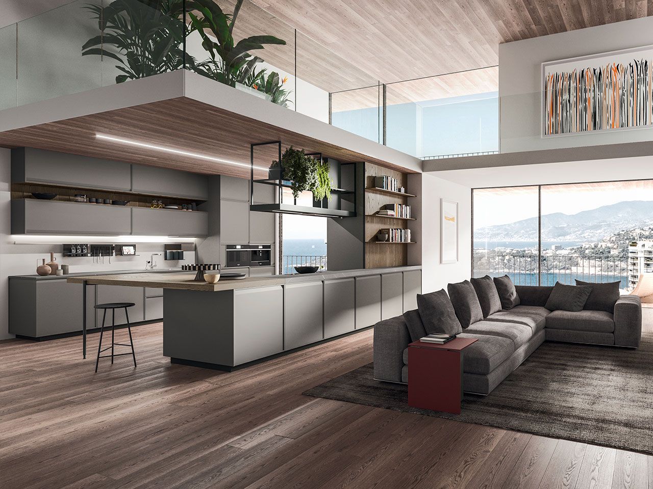 Встроенная кухня с полуостровом Arrital Ak_07 ARCH-00004663 - Вид №1