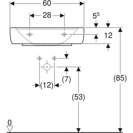 225161000 Накладная раковина Geberit Renova Plan Geberit  - Вид №17