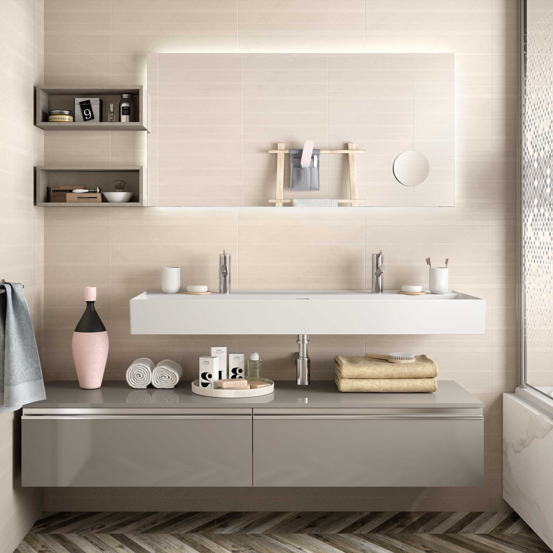 23399 SALGAR Раковина VENETO 1210 1 раковина и 2 смесителя БЕЛЫЙ ФАРФОР 1210 x 120 x 460 мм - Вид №2