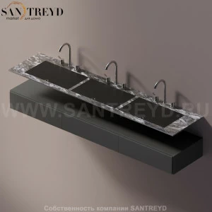 AELLN0CC32022KD Подвесная раковина настенная прямоугольная Agape Ell серая