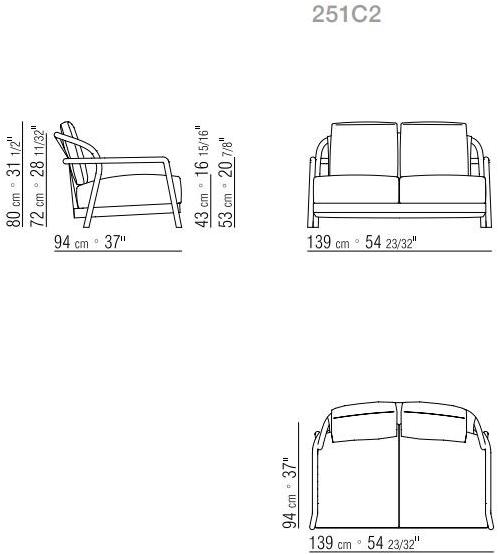 Flexform 2-местный уличный диван со съемным чехлом из ткани Alison sun-id-1478263 - Вид №2