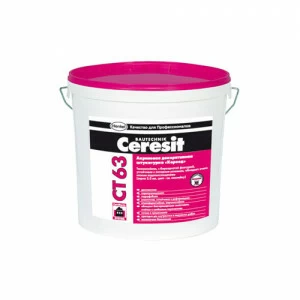 Декоративная акриловая штукатурка Ceresit CT63 Короед 3мм 25кг