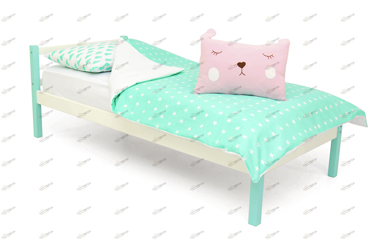 Детская кровать Svogen classic мятно-белая БЕЛЬМАРКО  326806 Голубой Santreyd 