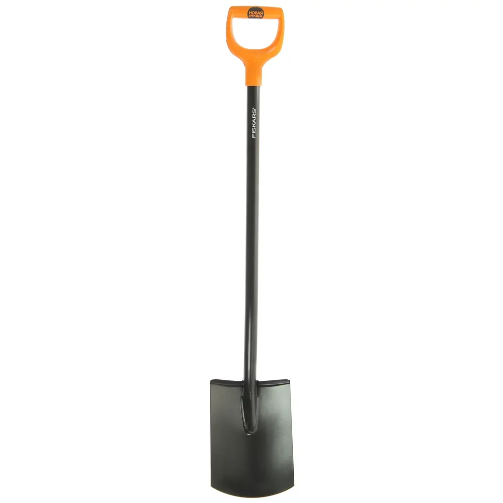 Лопата штыковая прямоугольная Fiskars SolidTM 116 см сталь, с черенком STLM-2000227 - Вид №1