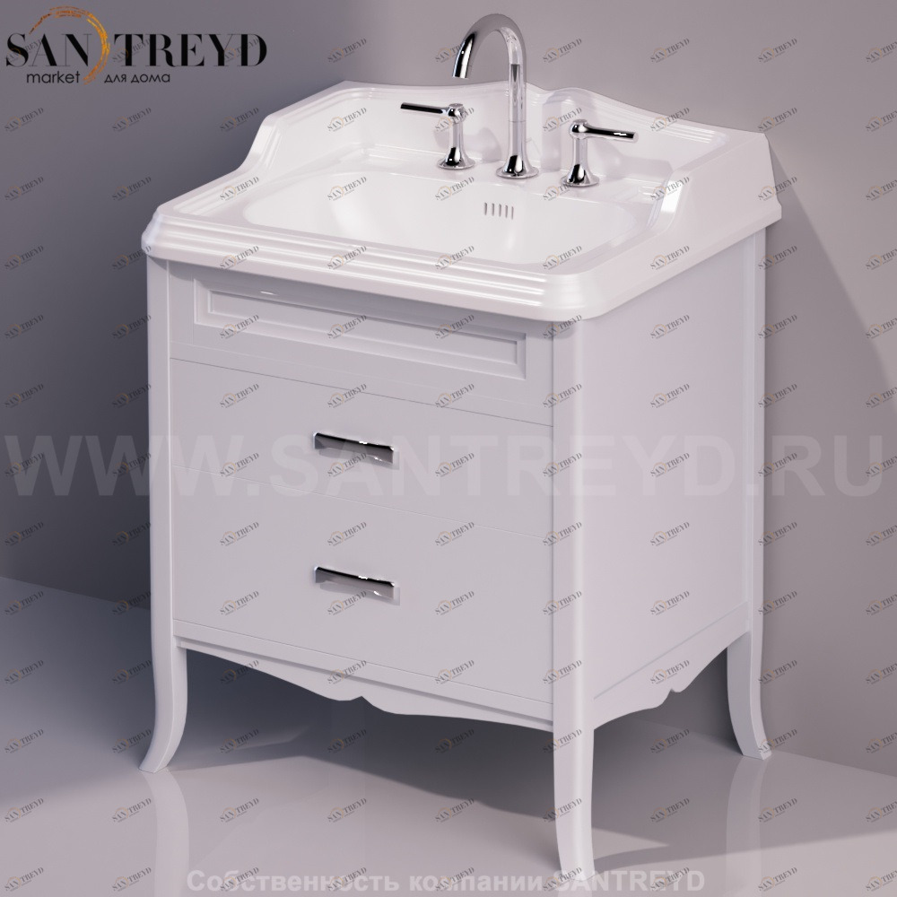 Тумба с ящиком под раковину AR834 белая Simas Arcade ARM1BIANCO