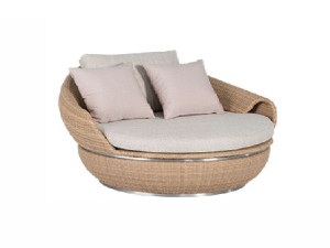 Круглая Садовая кровать из ротанга