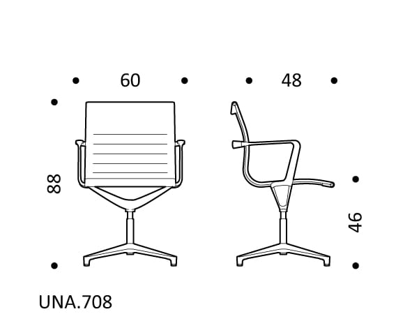 4-спицевое тканевое вращающееся офисное кресло ICF один стул ARCH-00071613 - Вид №2