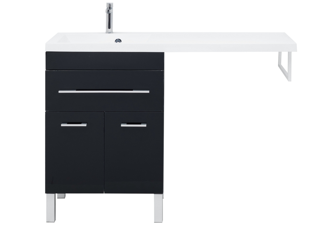 Тумба с раковиной Aquanet Верона 120 L черный (напольная, 1 ящик, 2 дверцы) 0018270500239565 - Вид №6