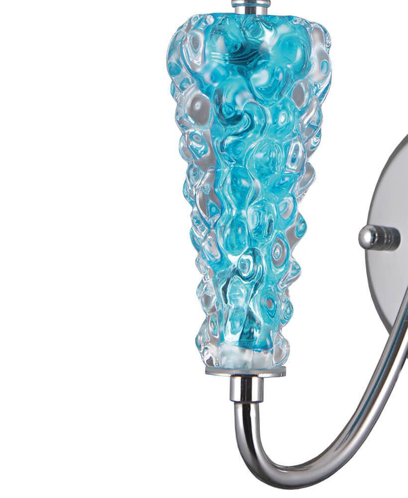 Бра металлическое с абажуром белое "Ланс" 1017/1W-CR-WT LUMIEN HALL ЛАНС 00-3929725 Белый;синий  - Вид №3