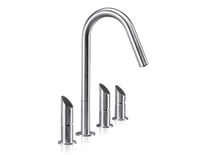 Смеситель для кухни из нержавеющей стали со съемным ручным душем