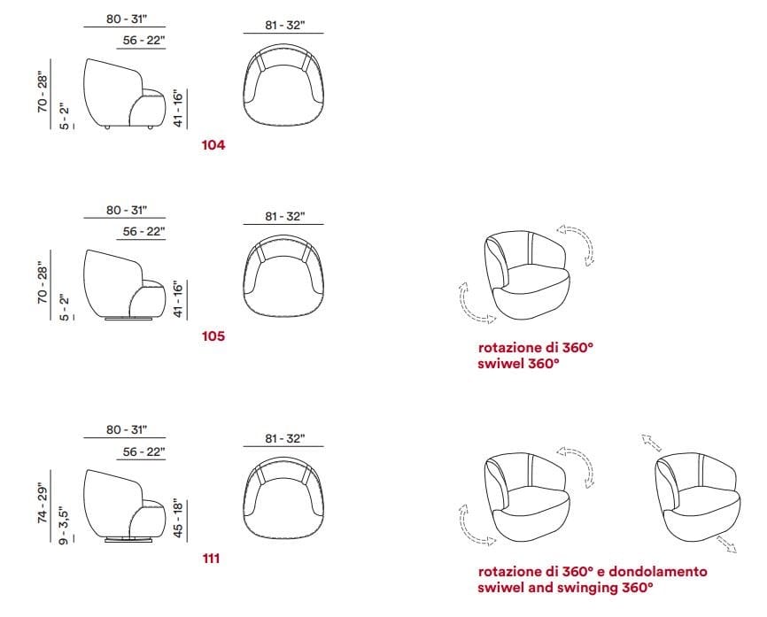 Тканевое вращающееся кресло Max Divani Ember ARCH-00006615 - Вид №2