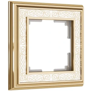 Рамка для розеток и выключателей Werkel Palacio Gracia 1 пост цвет золотисто-белый 85539863 STLM-2209977