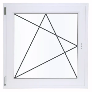 Окно пластиковое ПВХ Deceuninck одностворчатое 900x900 мм (ВxШ) левое поворотно-откидное двуxкамерный стеклопакет белый