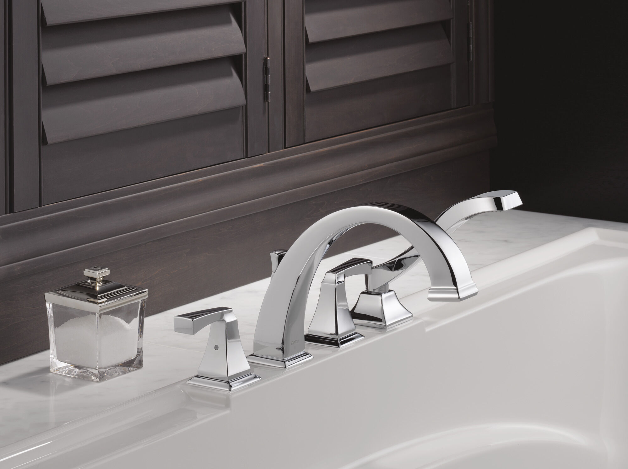 T4751-CZ Римская ванна с ручным душем Delta Faucet Dryden Шампанское бронза  - Вид №1