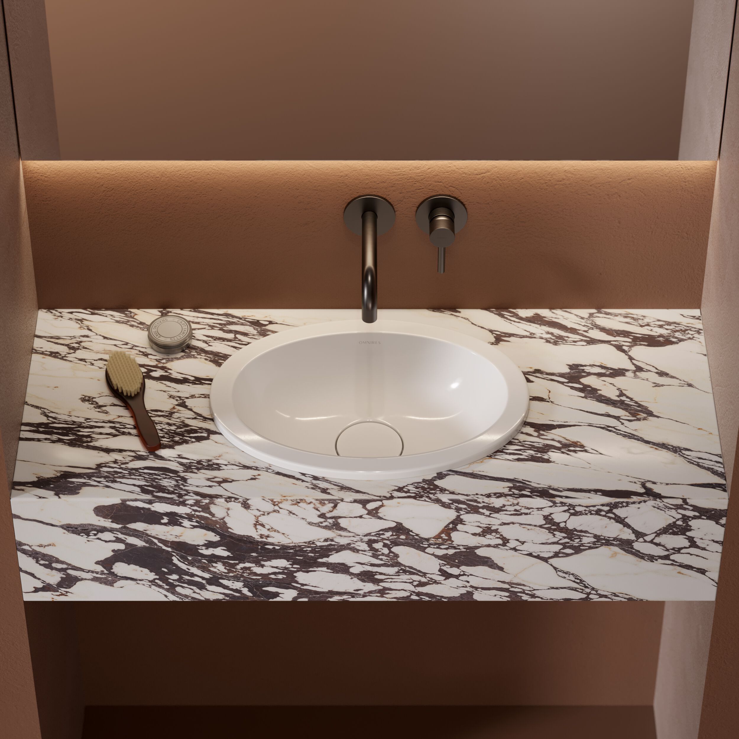 Встраиваемый умывальник из Овального композитного материала OMNIRES SHELL M+ SHELLUP ARCH-00152537 - Вид №38