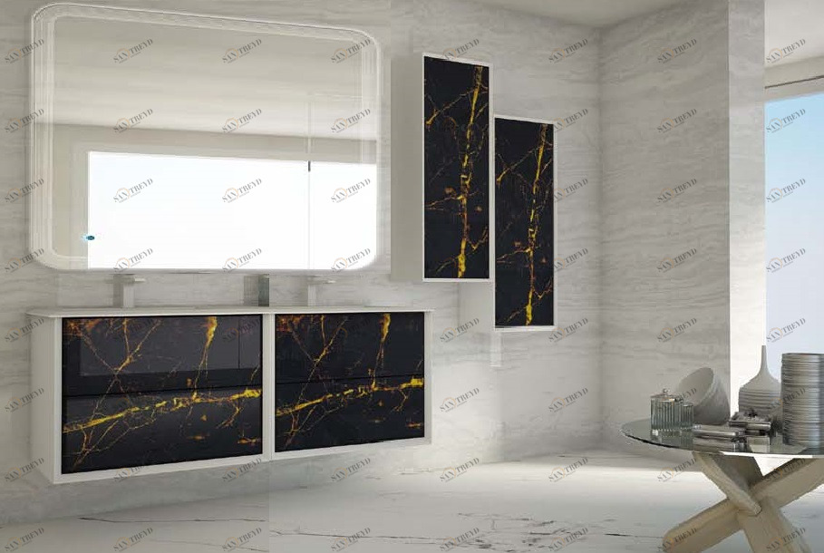 Мебель для ванной CEZARES BELLAGIO 140 Black&Gold Stone