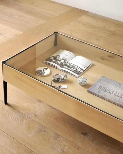 Ethnicraft Прямоугольный журнальный столик из дерева и стекла Oak window 051427 - Вид №3