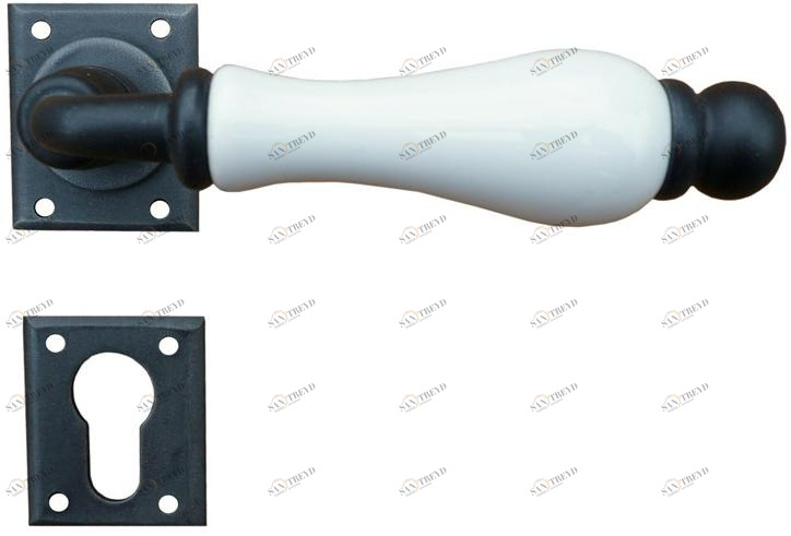 Galbusera Ручка из железа и фарфора на розетке с розеткой Amsterdam 5-20+d13 / 5-20+d9