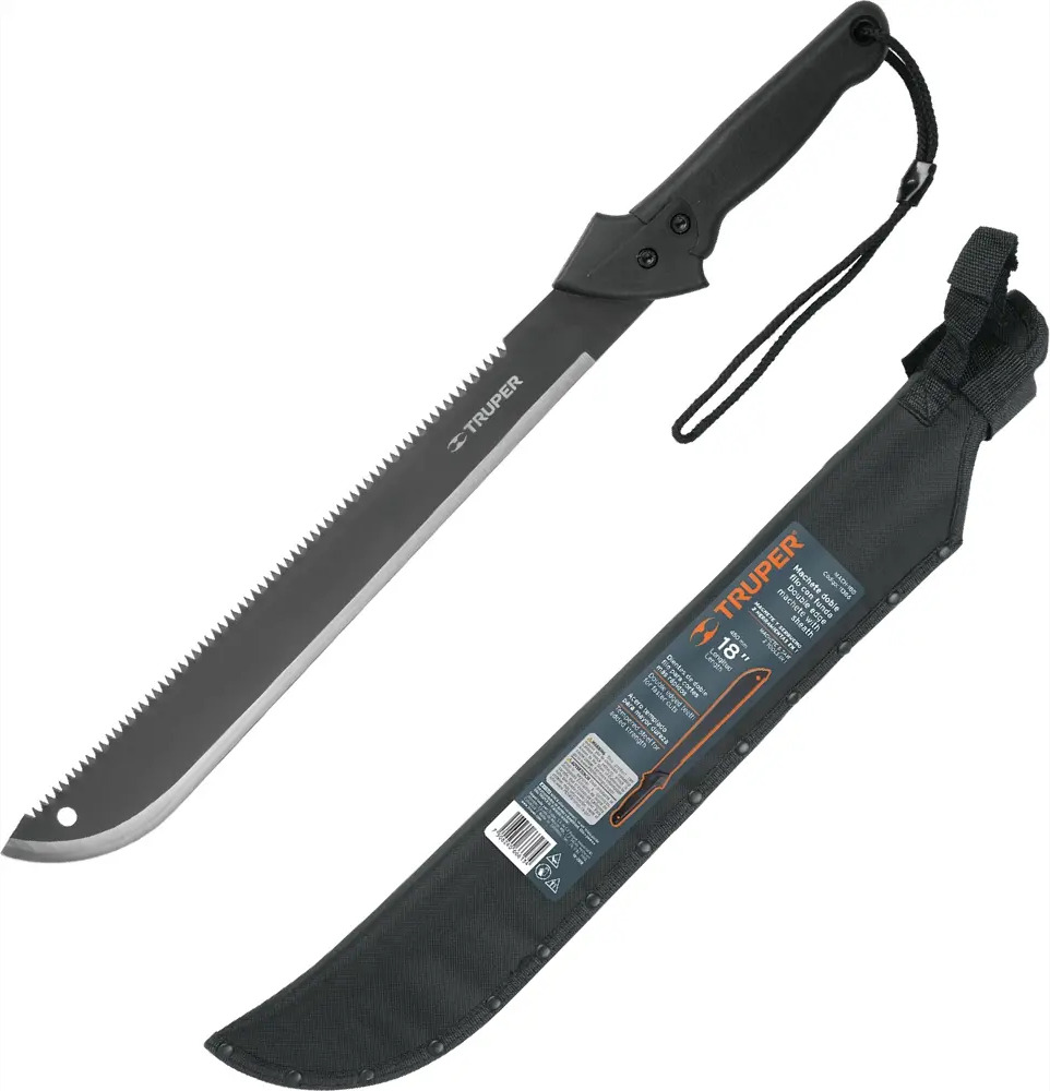 Мачете садовое двухстороннее Truper с пилой и чехлом 45 см 83406725