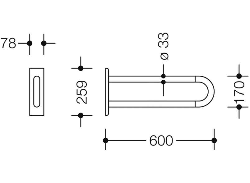 801.50B300 ручка поддержки стены HEWI Edition matt | Polyamid  - Вид №5