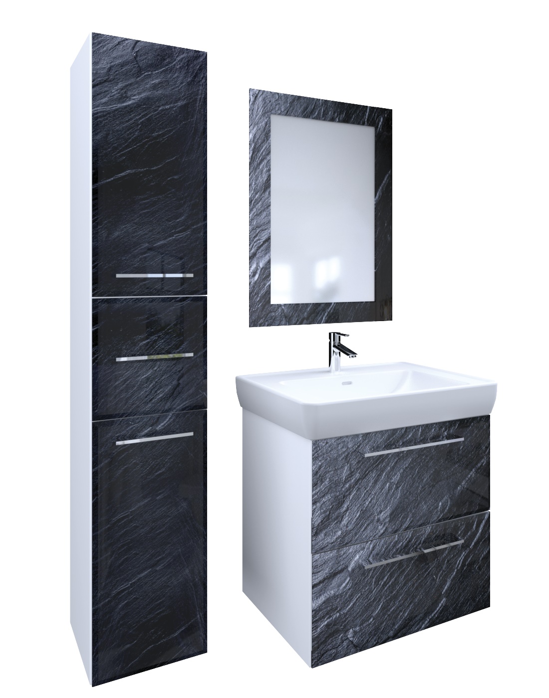 У72755 Тумба Visbaden 60П 2в.я. Black stone 1 Marka Visbaden 