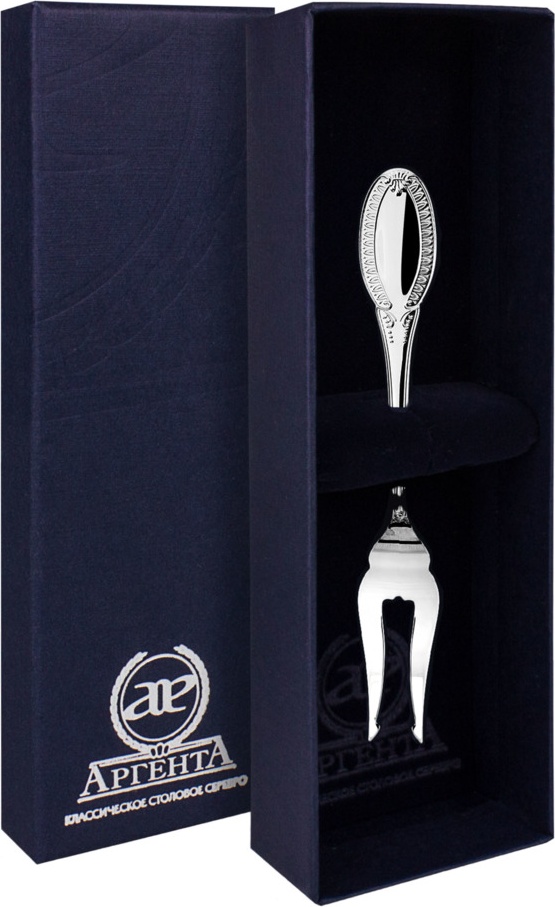 10623372 Аргента (Россия) Вилка для лимона "Император"+футляр Серебро 925 