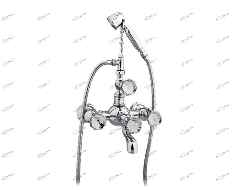 035216.000.00 Душевой набор для ванны с кристаллами сваровски Золото 24К Mestre Artica