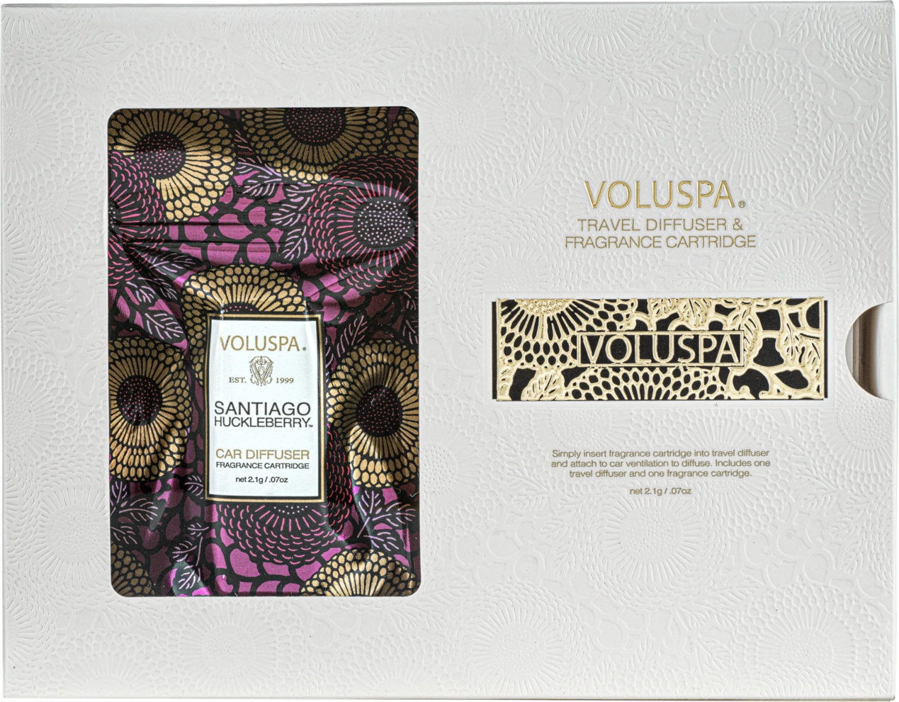 10664260 VOLUSPA Диффузор для автомобиля с картриджем Voluspa "Черника из Сантьяго", 8см 