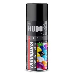 Эмаль аэрозольная универсальная KUDO акриловая глянцевая цвет черный 520 мл