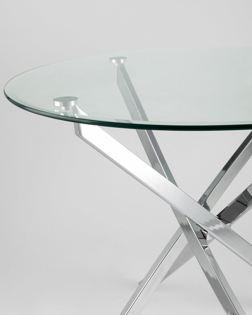 Стол обеденный стеклянные круглый прозрачный D 90 см Hydra STOOL GROUP HYDRA 00-3958827 Прозрачный;хром - Вид №4