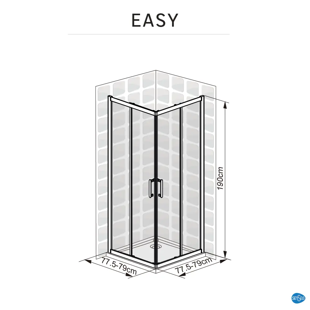 Комплект стекол для душевой ширмы Sensea Easy 80x80 см 84430284 STLM-2153207 - Вид №24