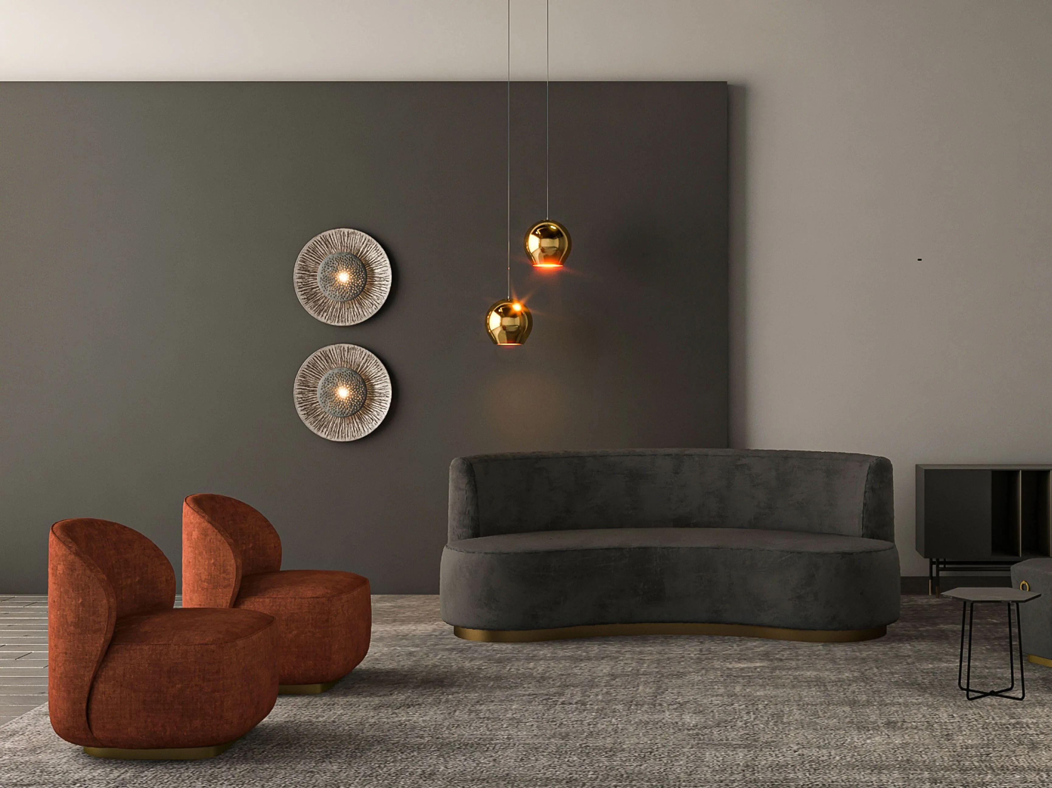 3-местный изогнутый тканевый диван CASA +39 ENCORE Italia ARCH-00133485 - Вид №3