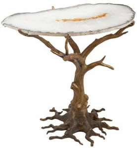 Il Bronzetto Журнальный столик из латуни со столешницей из агата Eclectic Oak02