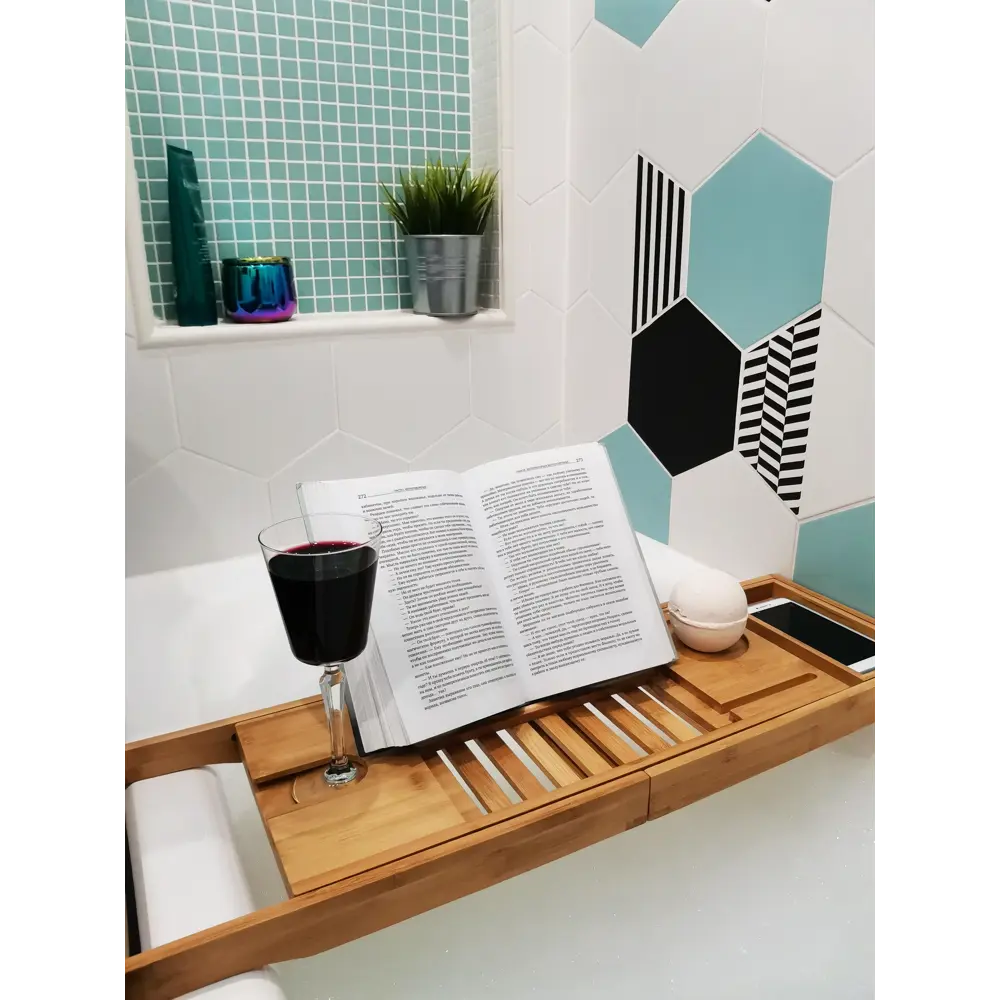 Полка для ванны Relax бамбук раздвижная 82461394 STLM-2106313 Santreyd Без серии - Вид №3