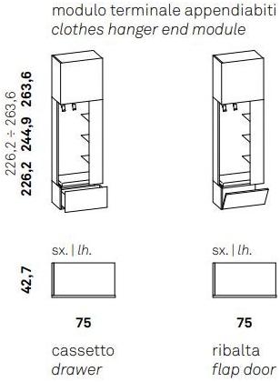 Caccaro Гардероб с вращающимся зеркалом и вешалкой для одежды Roomy sun-id-1449629 - Вид №10