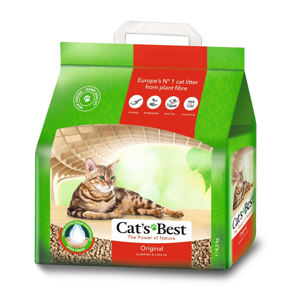 Т0055371 Наполнитель для кошачьего туалета Cat"s Best Original древесный комкующийся 10л Cat's Best 