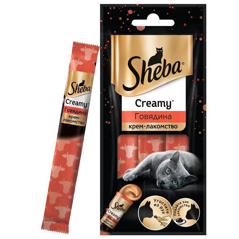 ПР0051764 Лакомство для кошек крем-лакомство говядина 3х12г SHEBA 