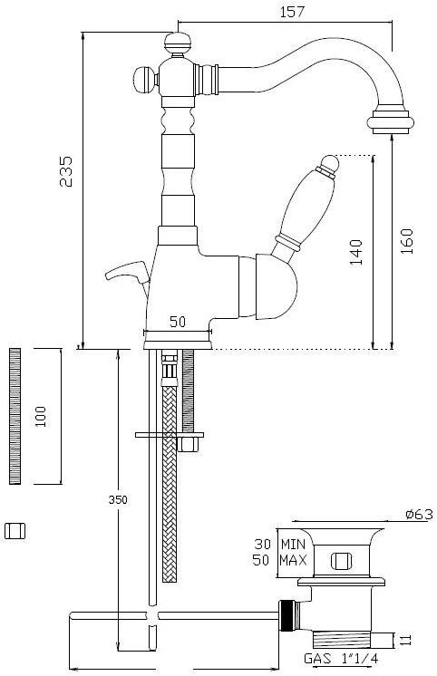 BLEU PROVENCE Смеситель для раковины из латуни Rubinetti per lavabo sun-id-1375223 - Вид №1