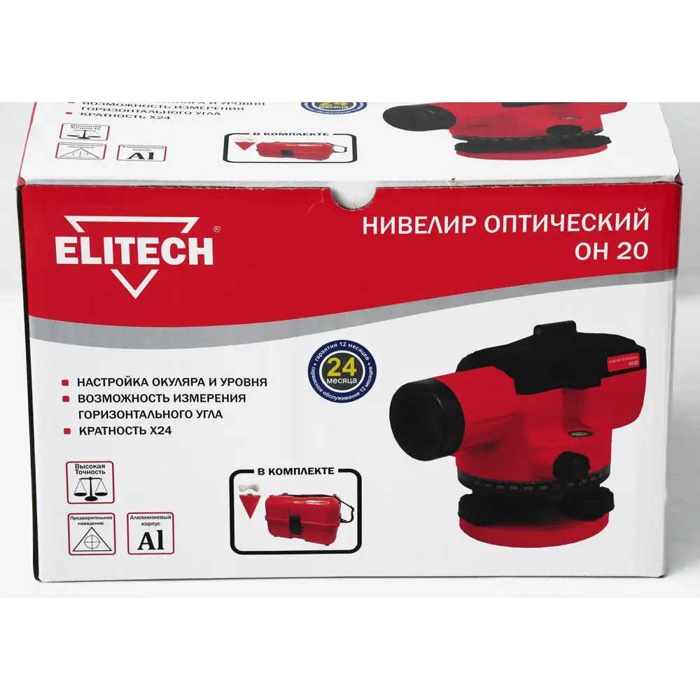 Нивелир оптический магнитный Elitech ОН 20 кратность увеличения X24 89202635 STLM-2201270  - Вид №4