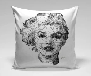 Подушка Icon by Josh Bryan ICON DESIGNE РИСУНОК, СЕЛЕБРИТИ, ЛИЦА 119861 Белый;черный