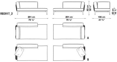 B&B Italia Outdoor Садовый лежак из ткани Ribes sun-id-1476475 - Вид №14