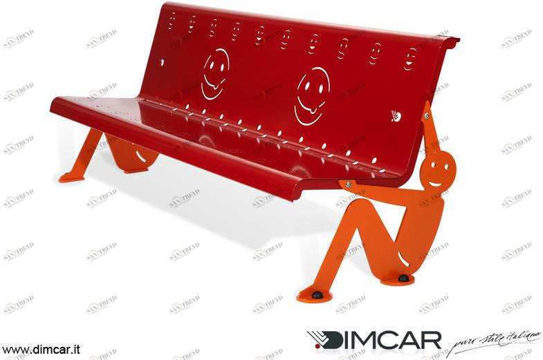 DIMCAR Металлическая скамейка в современном стиле со спинкой City 1140