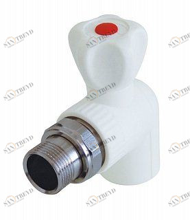 Кран шаровый KALDE D20х1/2" НР угловой с американкой белый 3242VRE200B00