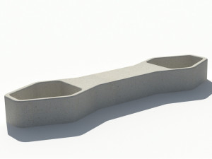 Реконструированная каменная скамья со встроенной плантатором