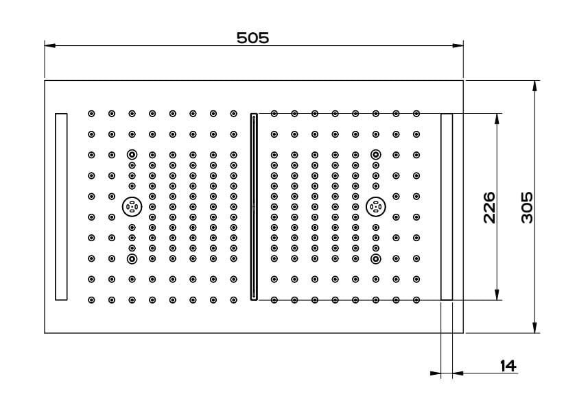 Прямоугольная встраиваемая насадка для душа с водопадом Gessi Colour ARCH-00105743 - Вид №4
